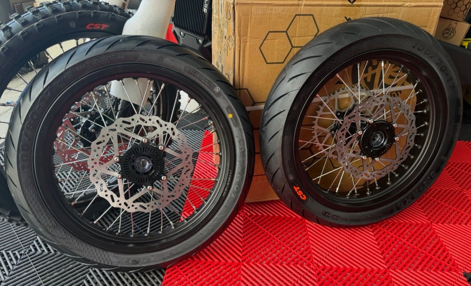 Sur-Ron Ultra Bee Supermoto Wheel Set 17" | Complete Front & Rear Wheels